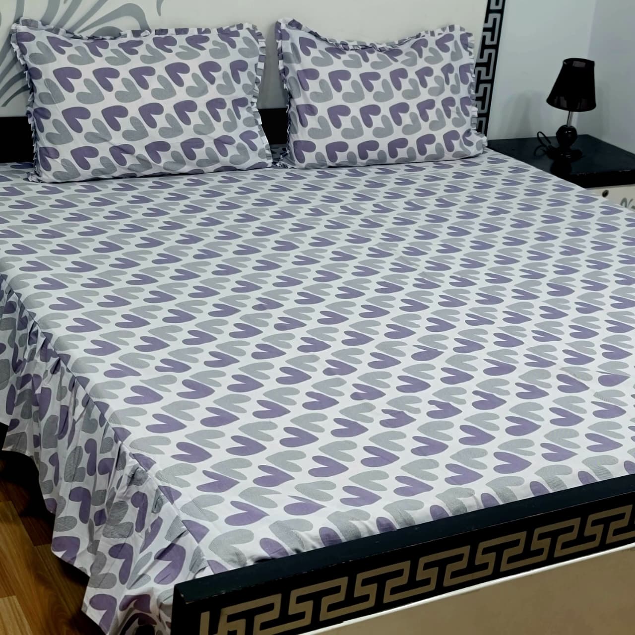 ROYAL Pure Cotton King Size FRILL BED SHEETS 021
