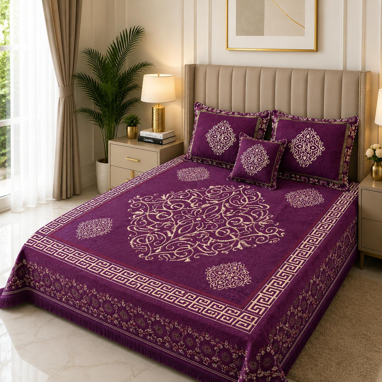 Appish Bridal Velvet Bed Sheet Set - 4pcs - ABB015