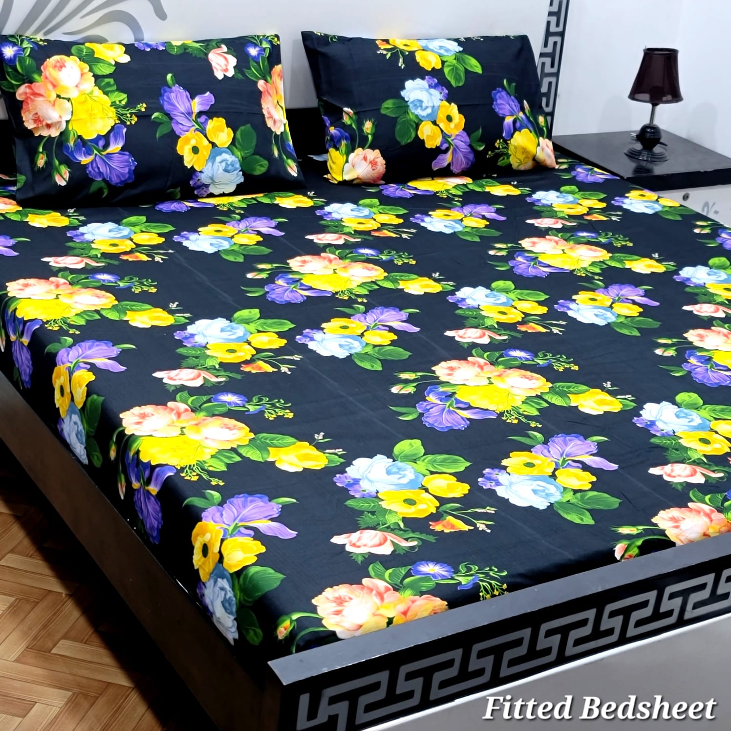 PURE SOFT COTTON SATIN KING SIZE FITTED BED SHEETS