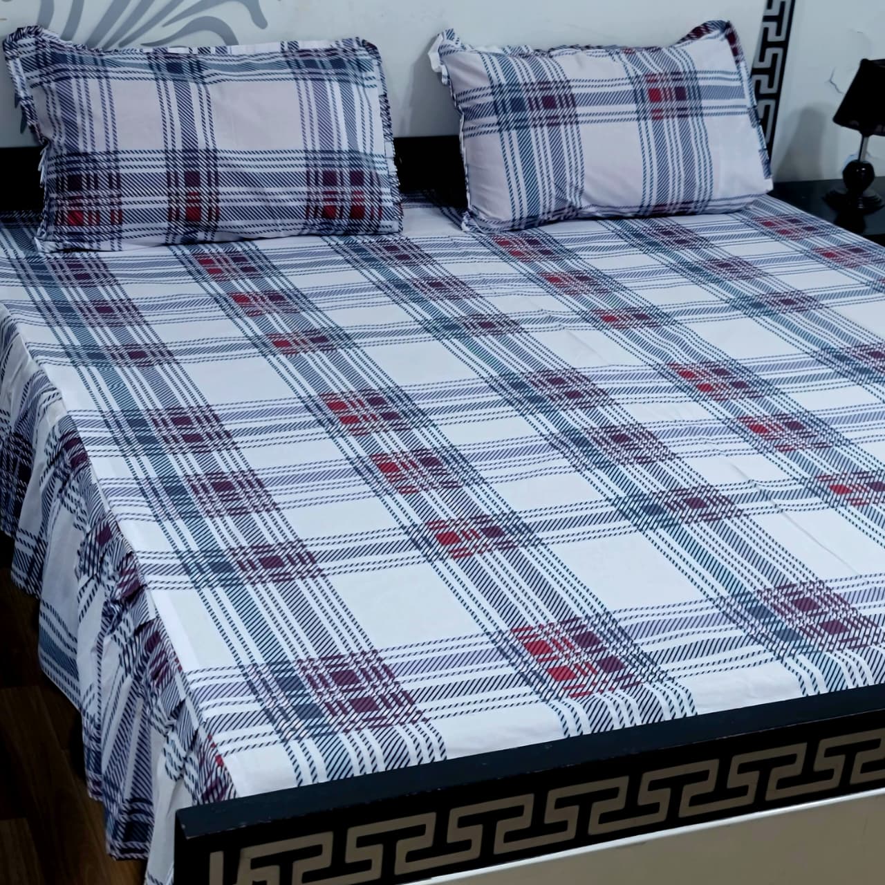ROYAL Pure Cotton King Size FRILL BED SHEETS 021