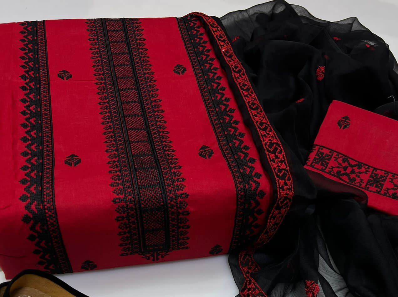 Eid Collection 2K26 – 3 Pcs Lawn / Cotton Hit Traditional Embroidery Suit