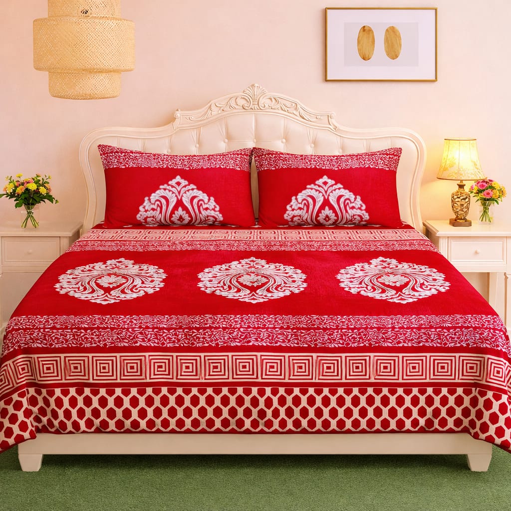 ποΈ 3 Pcs Fleece Bedsheet Set β Ultra Soft & Warm 018