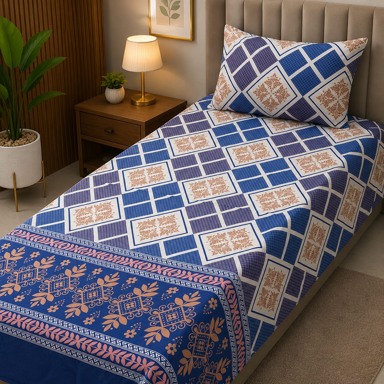 Premium 4 Pcs Single Pure Cotton Bedsheets – Gift Pack S02