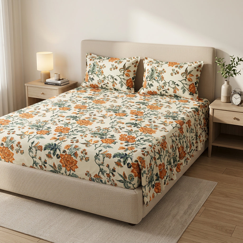 Royal Pure Cotton Frill Bedsheets 3 Pcs Set 03