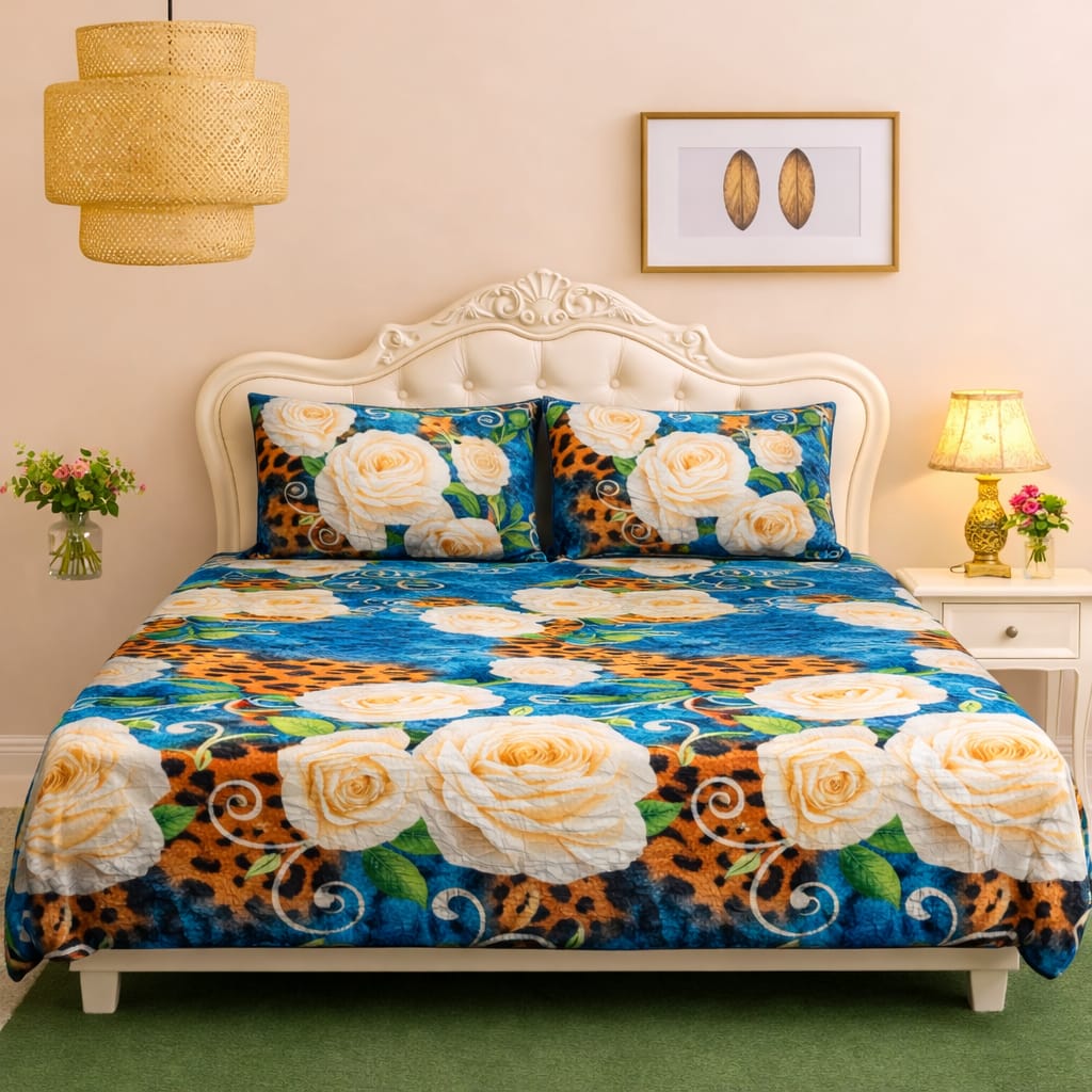 ποΈ 3 Pcs Fleece Bedsheet Set β Ultra Soft & Warm 019