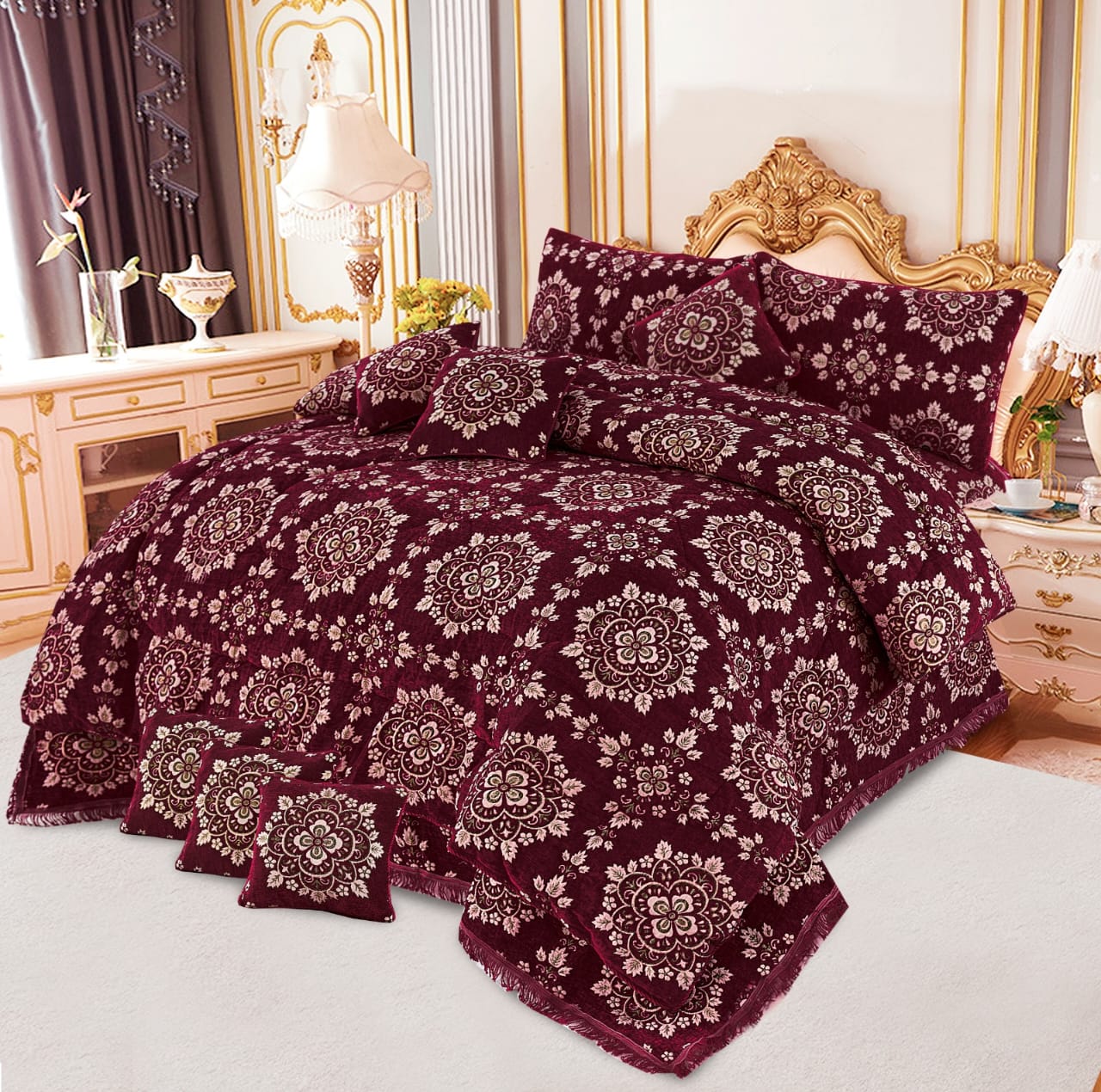 VELVET JAYQUARD BRIDAL RAZAI SETS - 10 Pcs Product 07