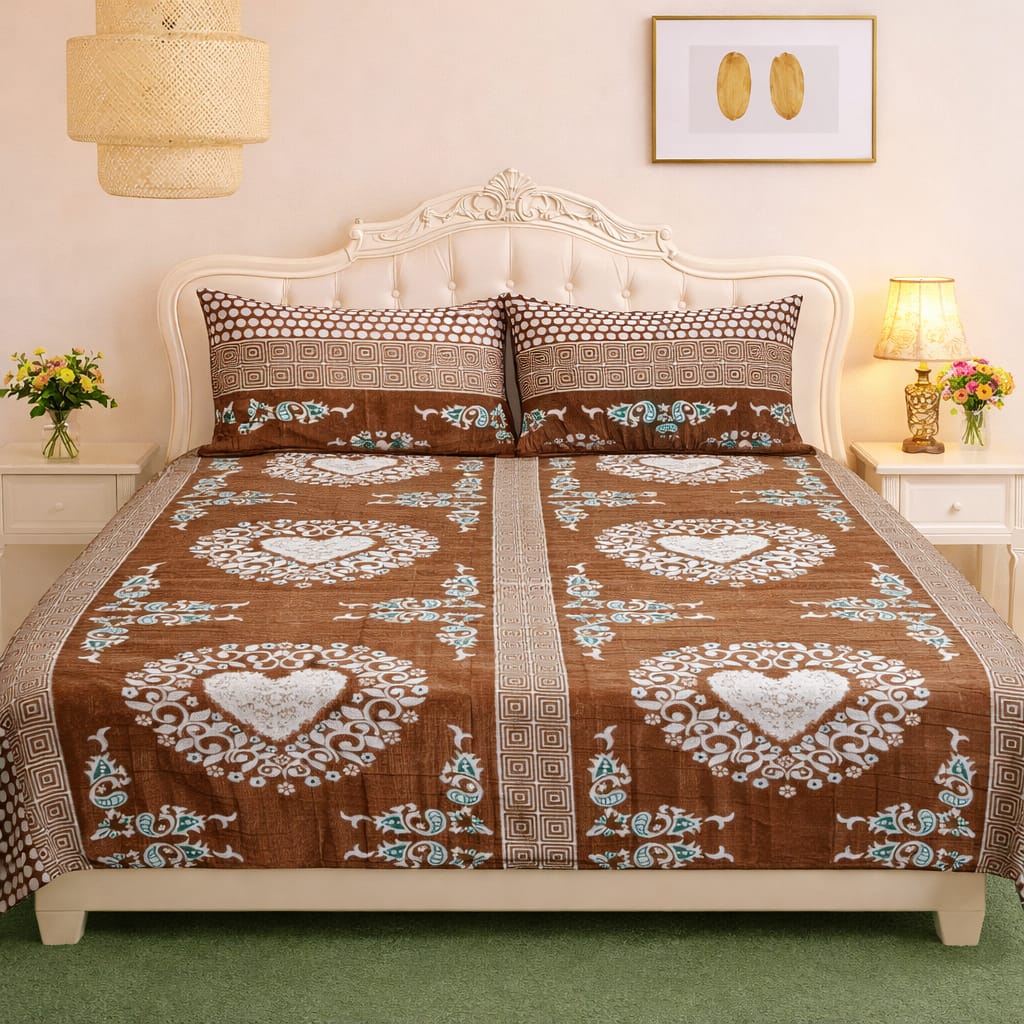 ποΈ 3 Pcs Fleece Bedsheet Set β Ultra Soft & Warm 021