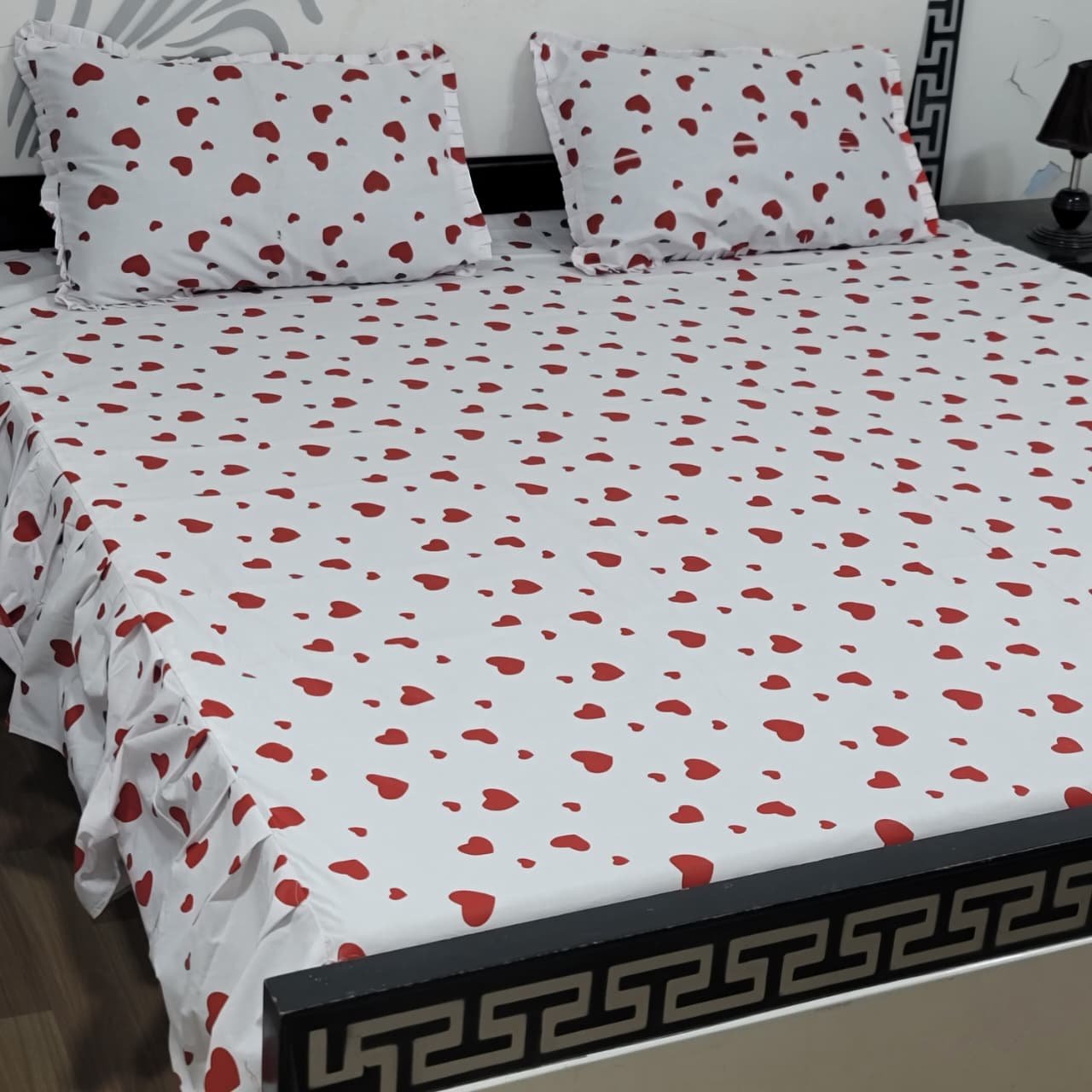 ROYAL Pure Cotton King Size FRILL BED SHEETS 031