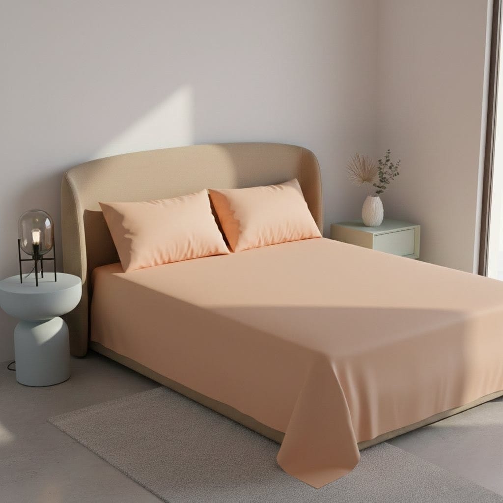 3 Pcs Plain Colour King Size Bedsheet Set – Soft & Comfortable 07