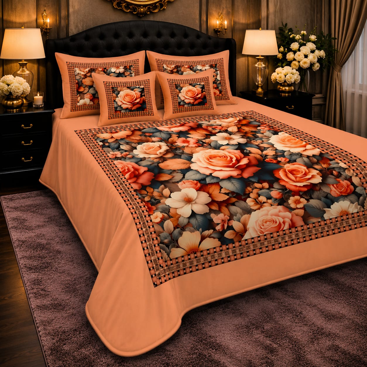 Soft & Durable 8D King Size 5 Piece Bed Sheet Set 08