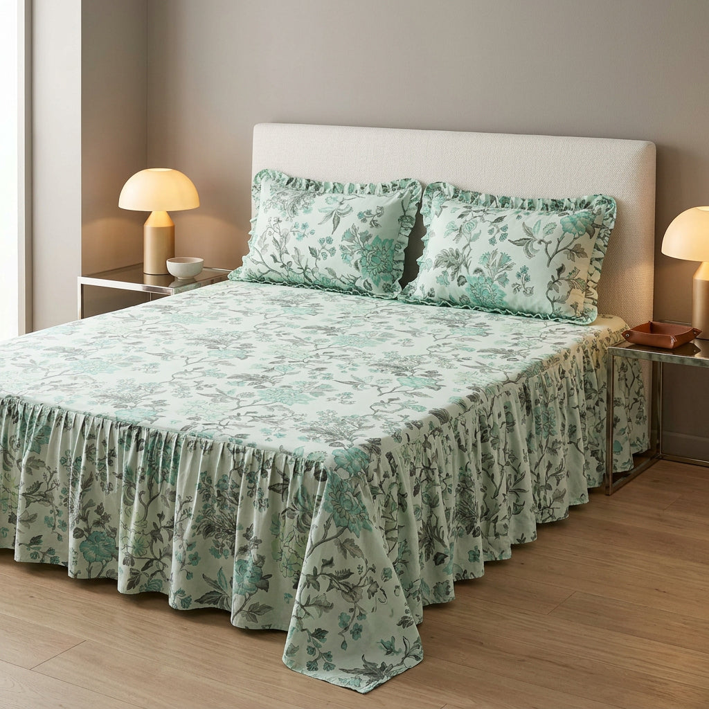 Royal Pure Cotton Frill Bedsheets 3 Pcs Set 02