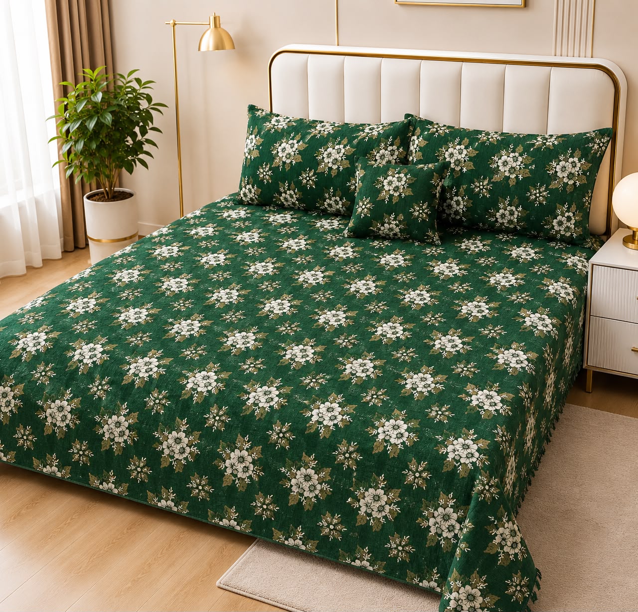 Appish Bridal Velvet Bed Sheet Set - 4pcs - ABB030