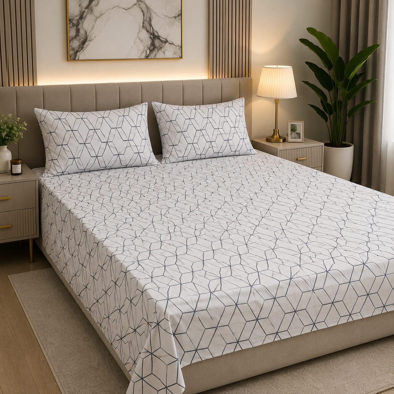Executive Pure Cotton Bed Sheet - King - EPB 011