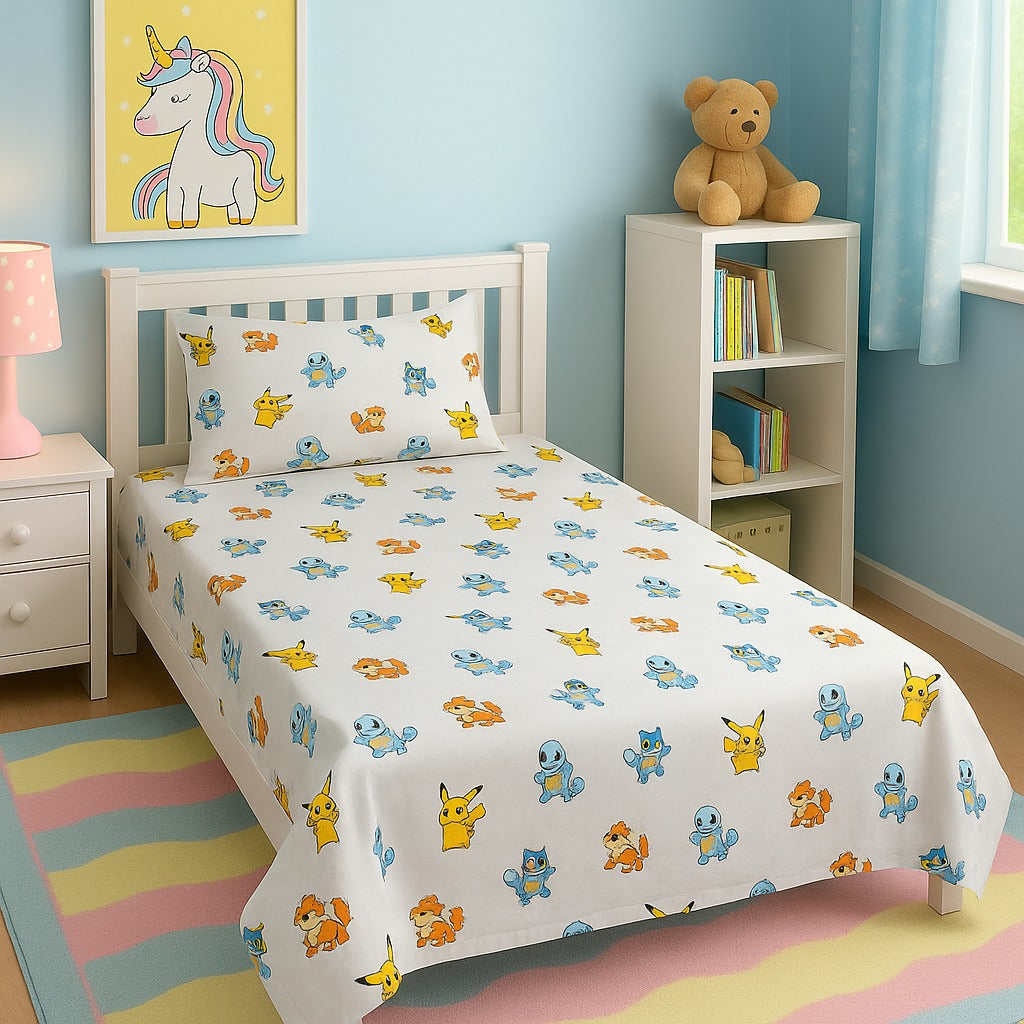 Soft & Safe Kids Pure Cotton Single Bedsheet – 2 Pcs
