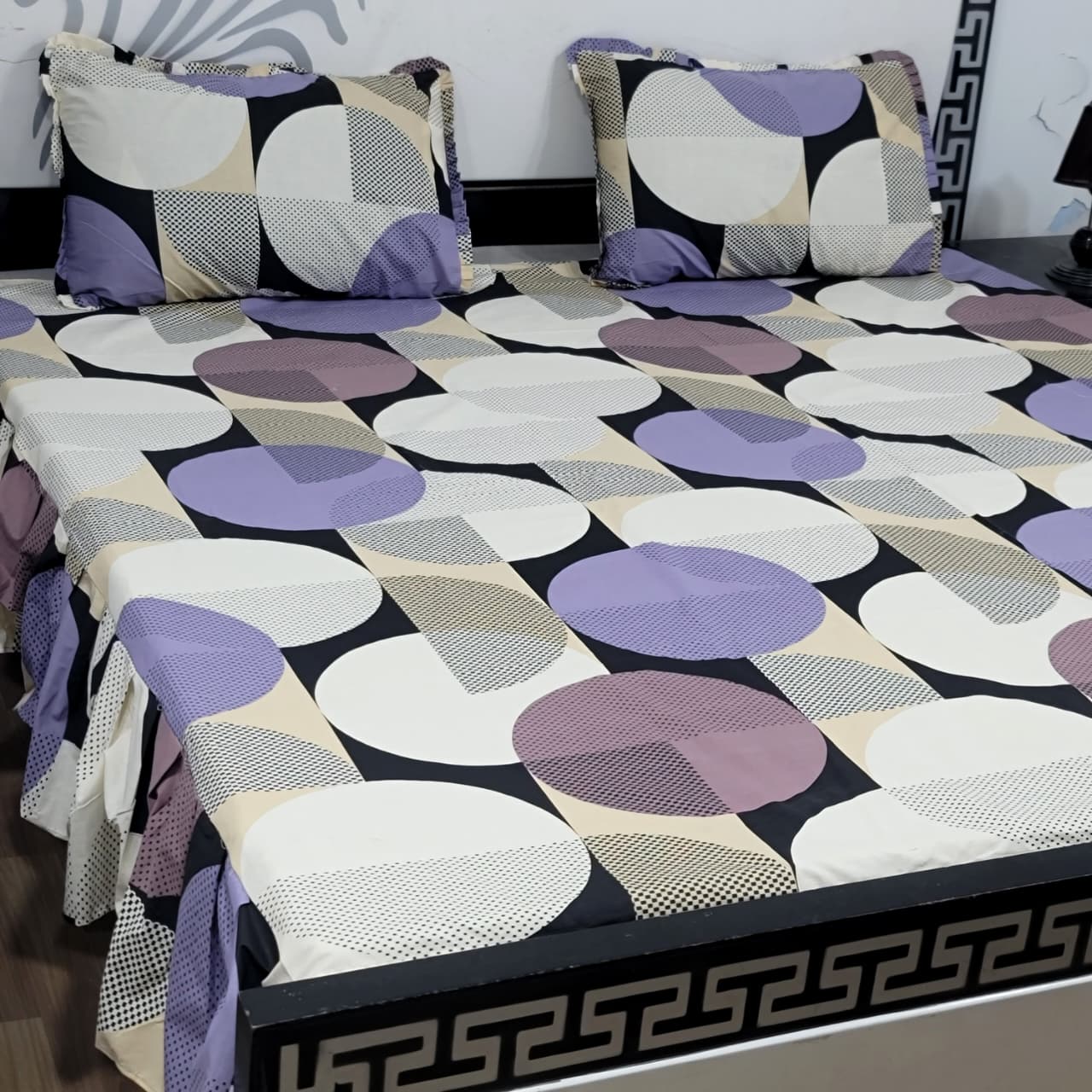 ROYAL Pure Cotton King Size FRILL BED SHEETS 037