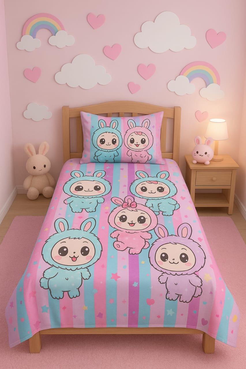 Soft & Safe Kids Pure Cotton Single Bedsheet – 2 Pcs