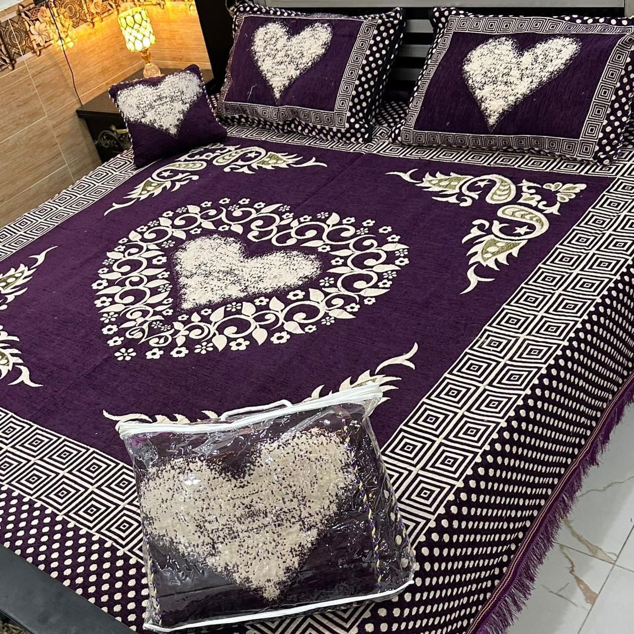 Appish Bridal Velvet Bed Sheet Set - 4pcs - ABB08