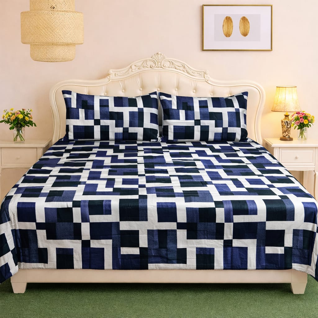 ποΈ 3 Pcs Fleece Bedsheet Set β Ultra Soft & Warm 026