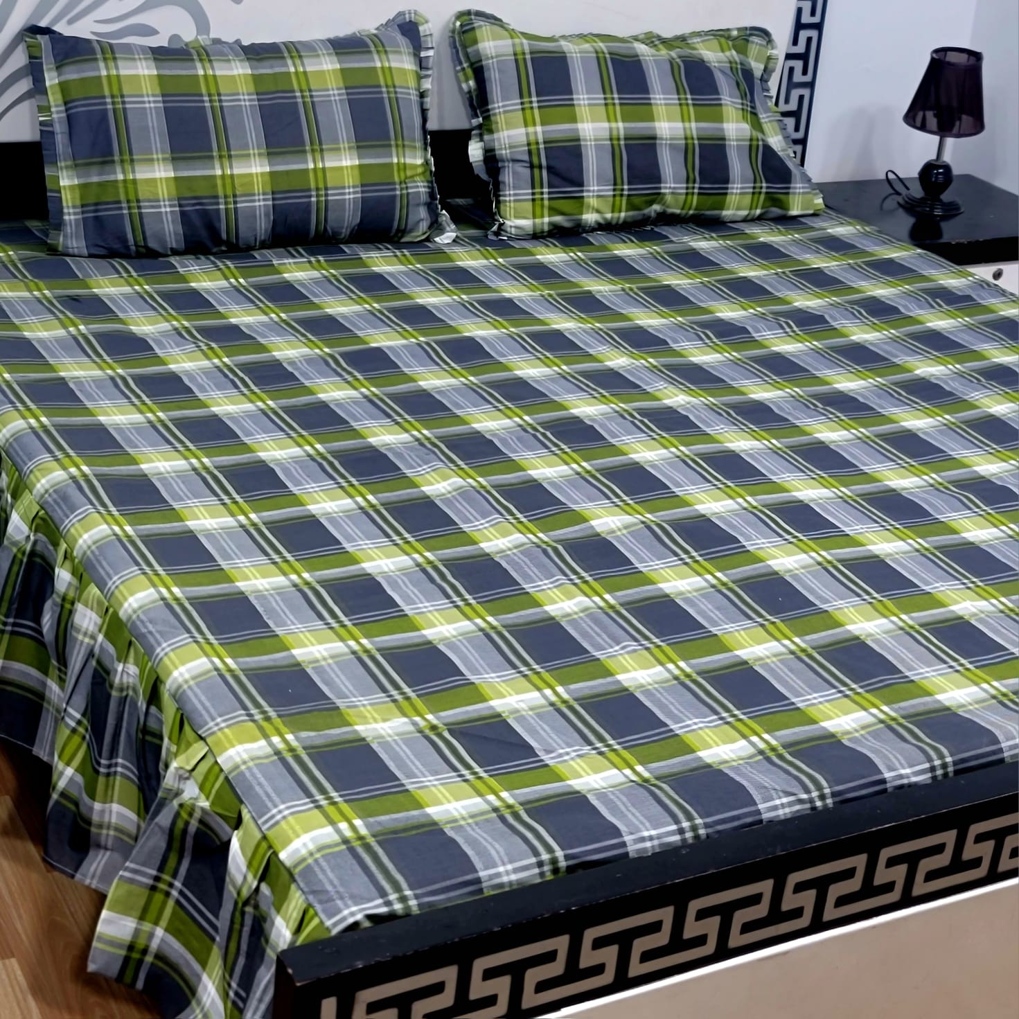 ROYAL Pure Cotton King Size FRILL BED SHEETS 018
