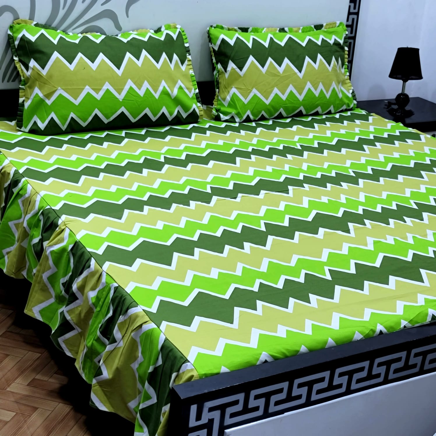 ROYAL Pure Cotton King Size FRILL BED SHEETS 019