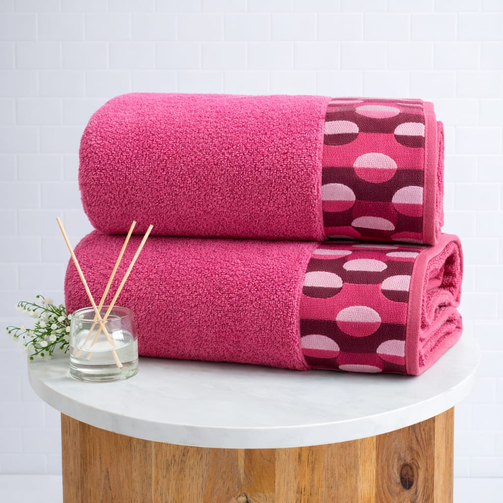 Soft Cotton Bathroom Towel – Ultra Absorbent With Border Design