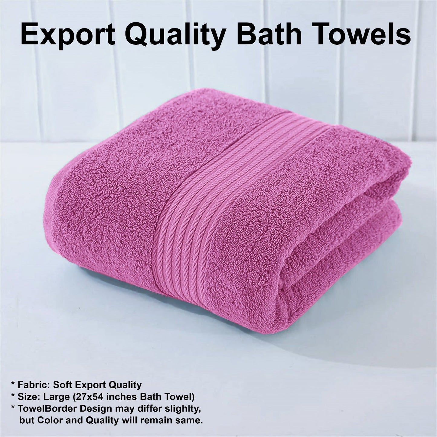 Export Quality Pure Cotton Towel - Pink - ECT06