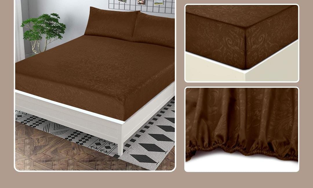 3Pcs Pearl Leather Embossed Fitted Sheet 012