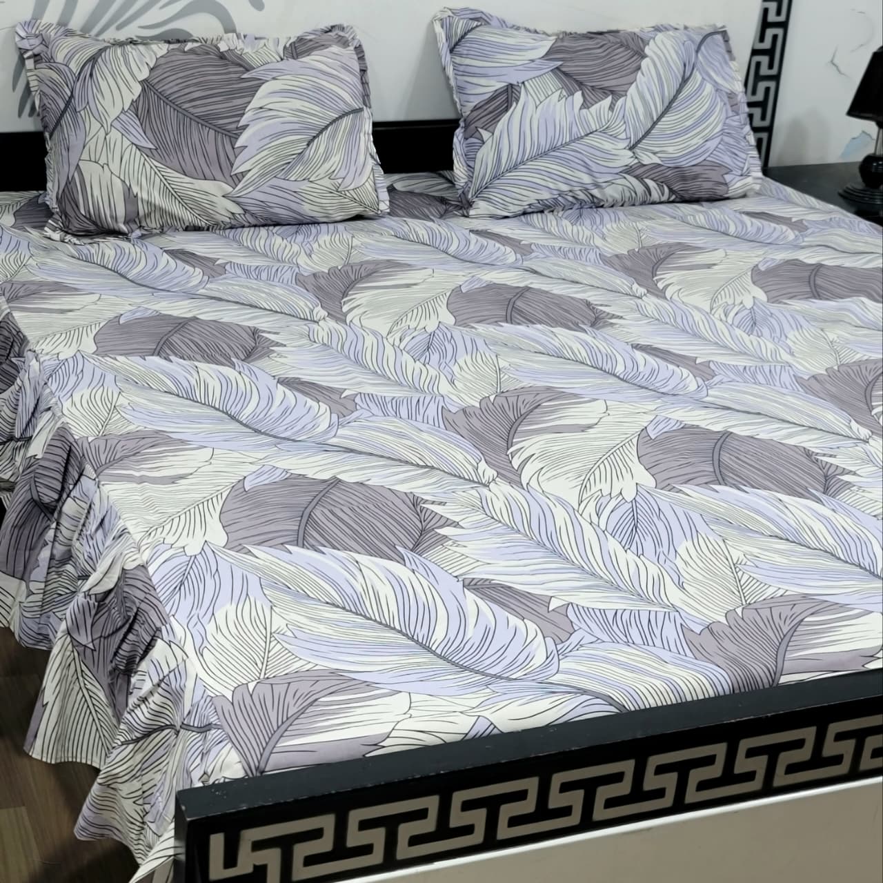 ROYAL Pure Cotton King Size FRILL BED SHEETS 040