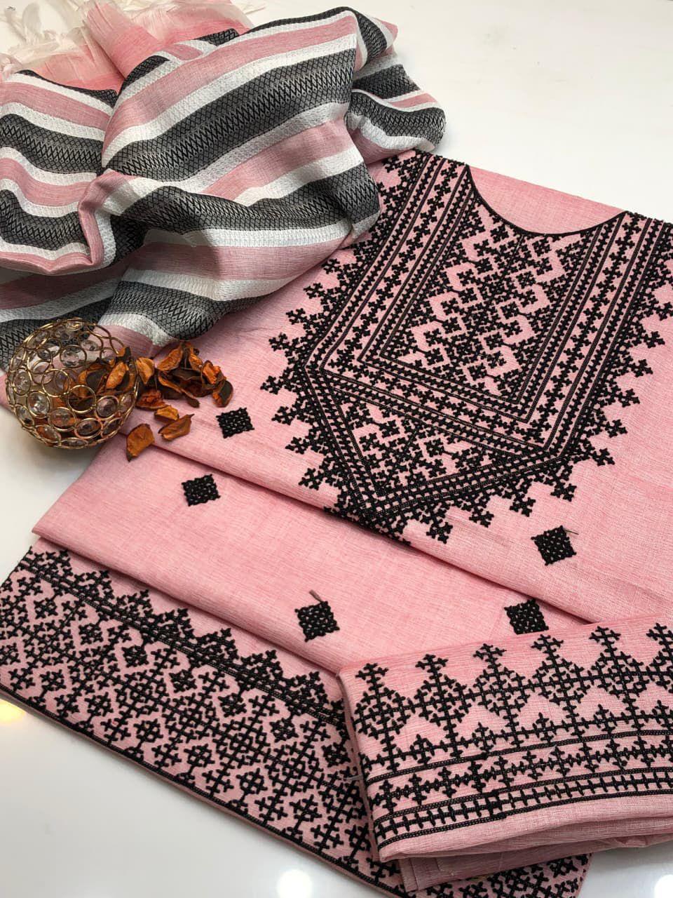 3 Pcs Khaddi Khadar Suit with Jacquard Velvet Shawl