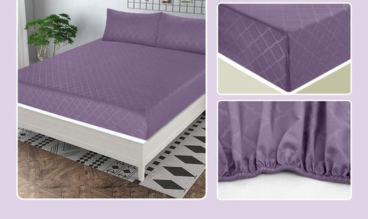 3Pcs Pearl Leather Embossed Fitted Sheet 08