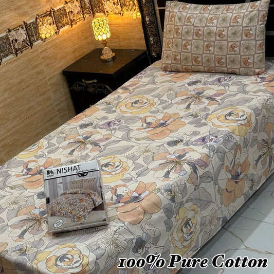 Premium 4 Pcs Single Pure Cotton Bedsheets –  Gift Pack 010