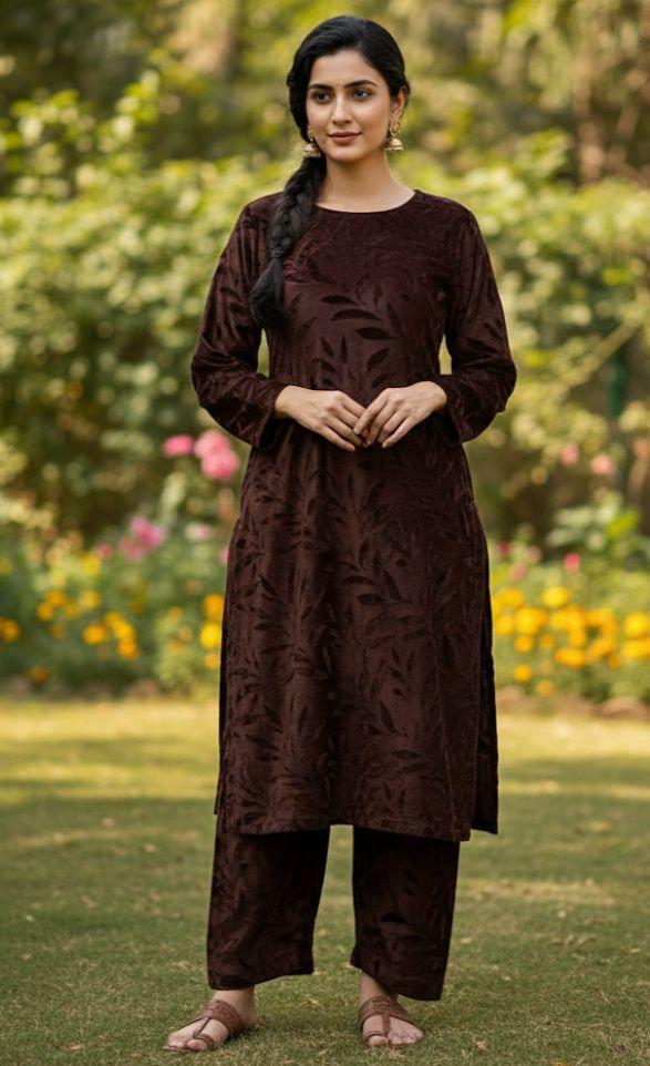 Winter Special 2 Piece Velvet Suit