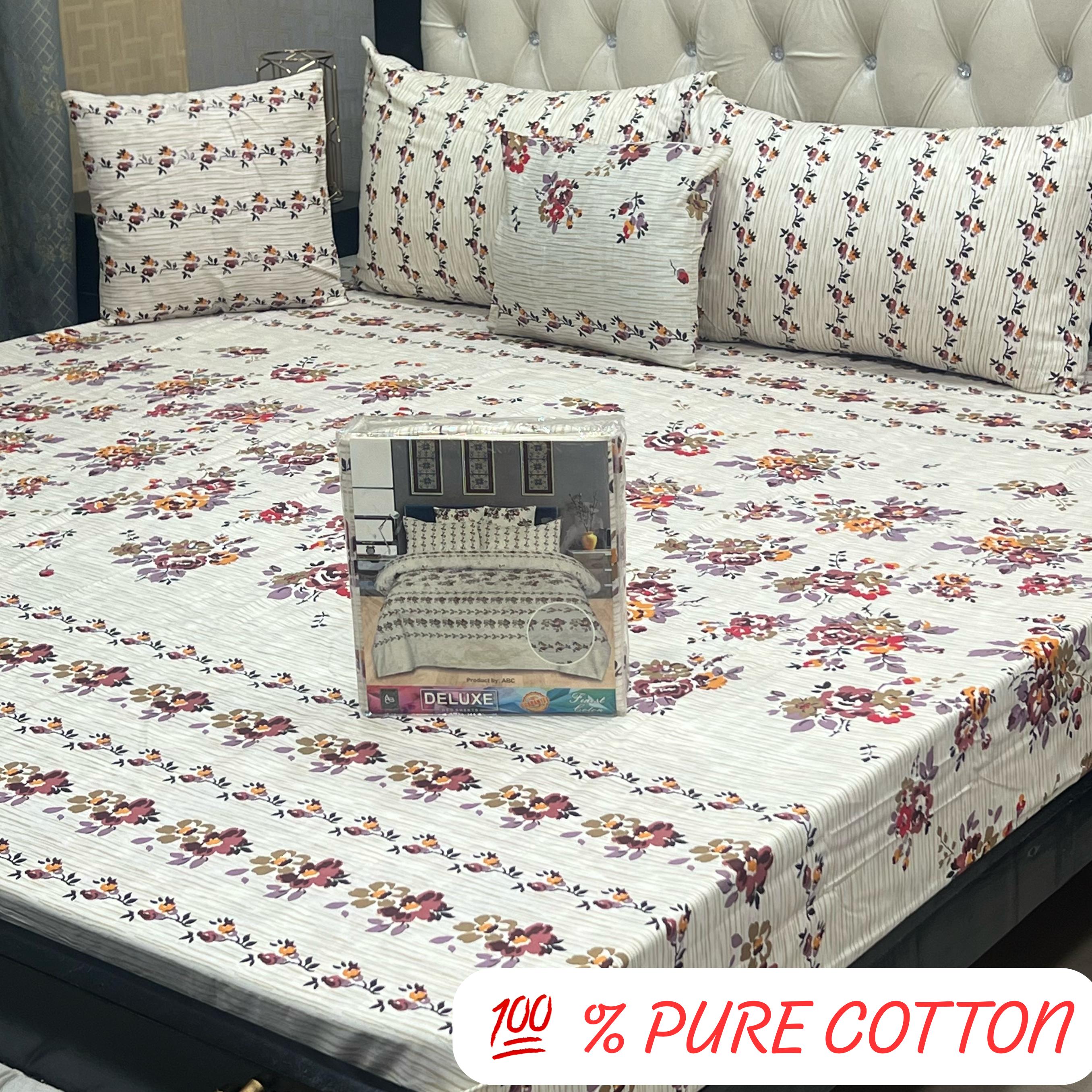 5 Pcs Delux Pure cotton Bed Sheet 05
