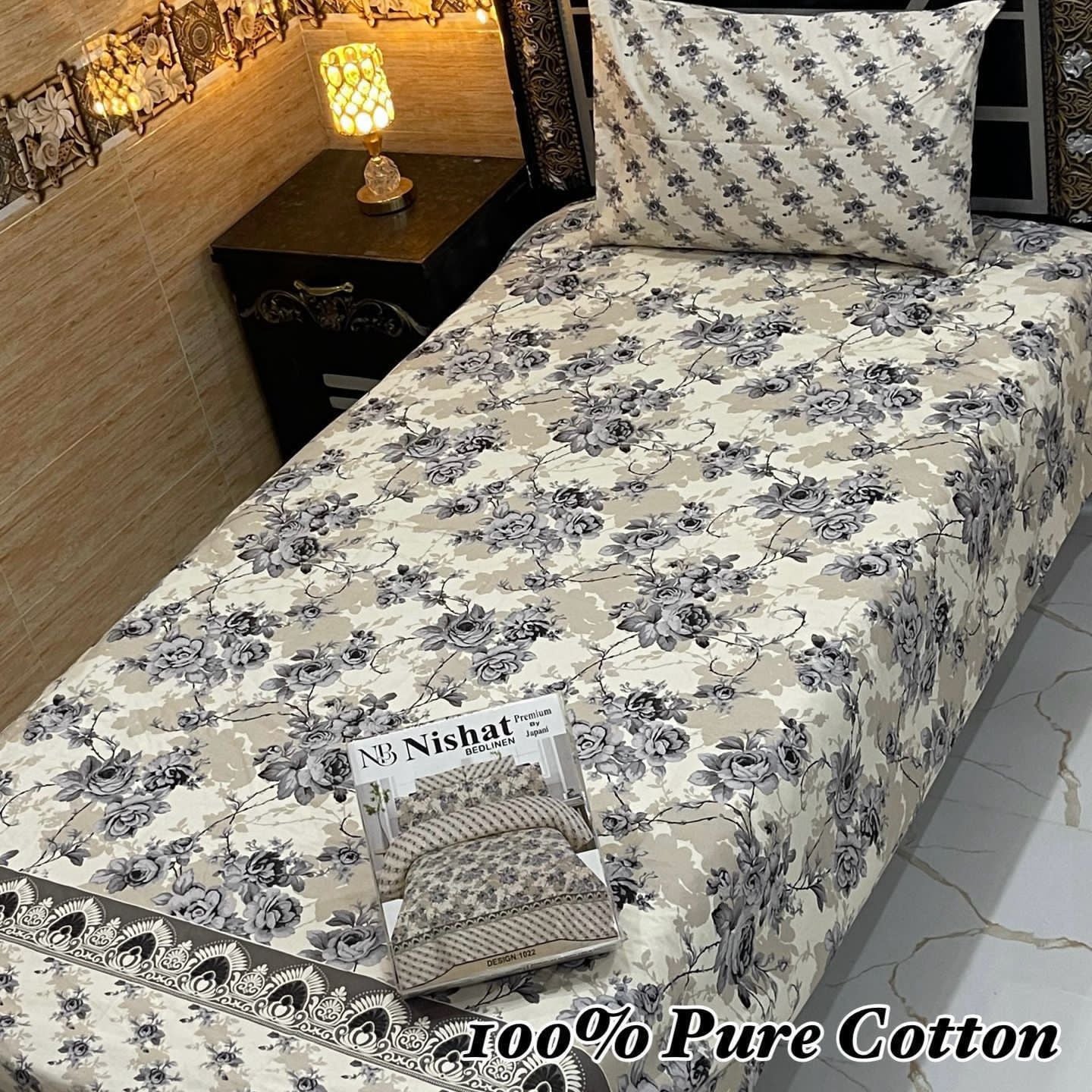 Premium 4 Pcs Single Pure Cotton Bedsheets –  Gift Pack 05