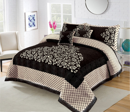 Relent Bridal Velvet Bed Sheet Set - 5pcs - RBB07