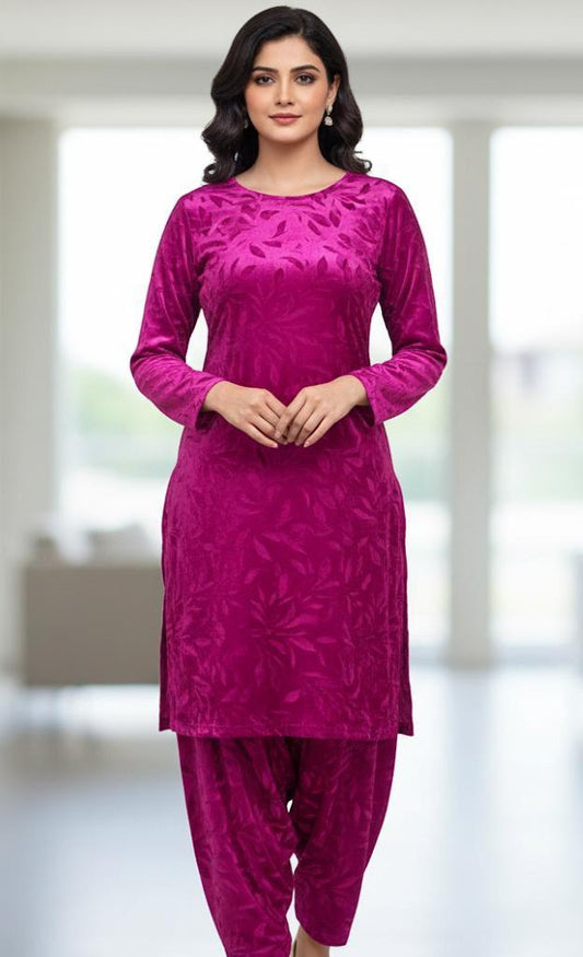 Winter Special 2 Piece Velvet Suit