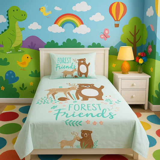 Soft & Safe Kids Pure Cotton Single Bedsheet – 2 Pcs
