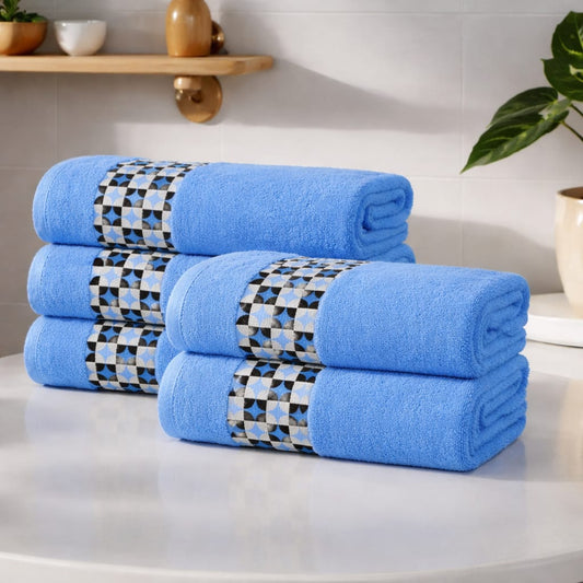 Soft Cotton  Bathroom Towel  – Ultra Absorbent With Border Design