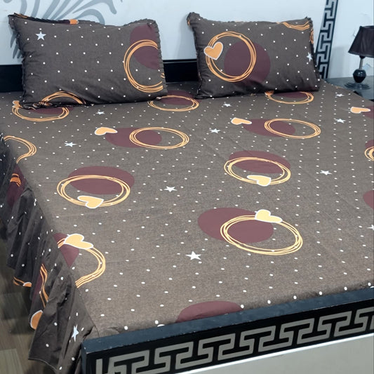 ROYAL Pure Cotton King Size FRILL BED SHEETS 02