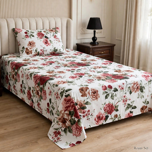 COZIFY Pure Cotton 2 Pcs Single Bedsheet Set