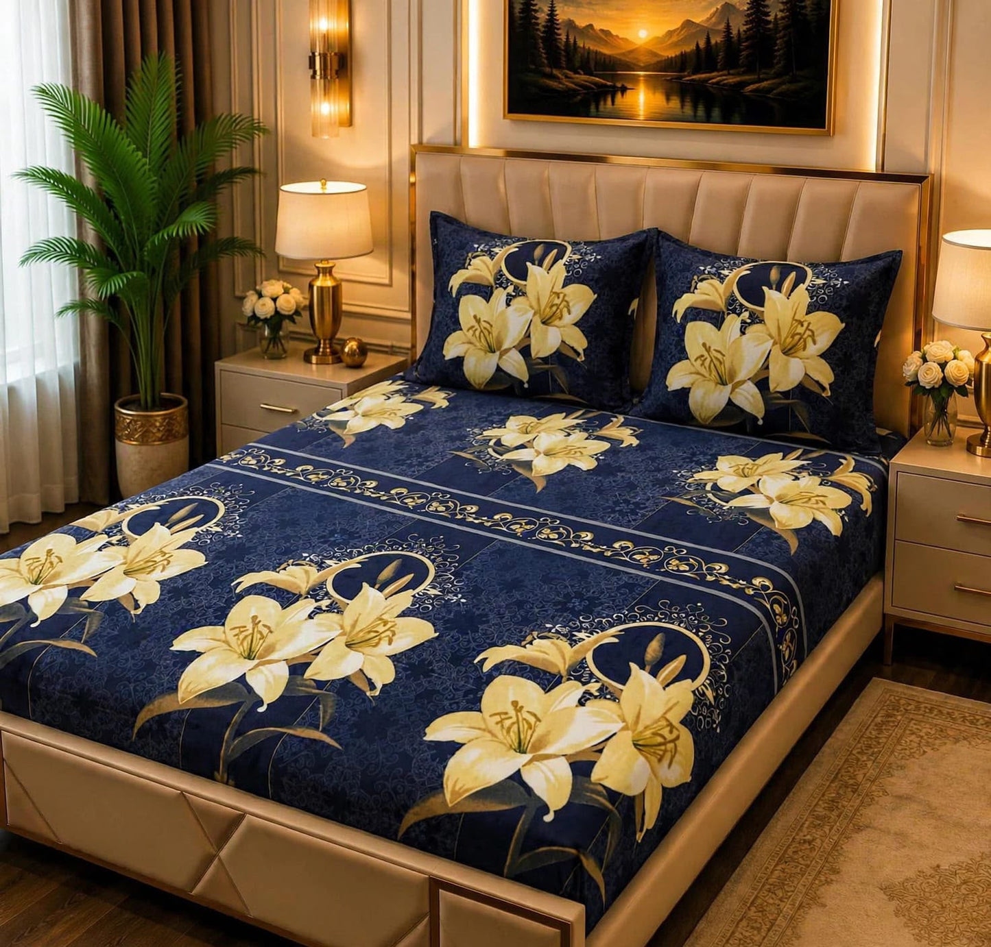 🛏️ 3 Pcs Fleece Bedsheet Set – Ultra Soft &amp; Warm 02