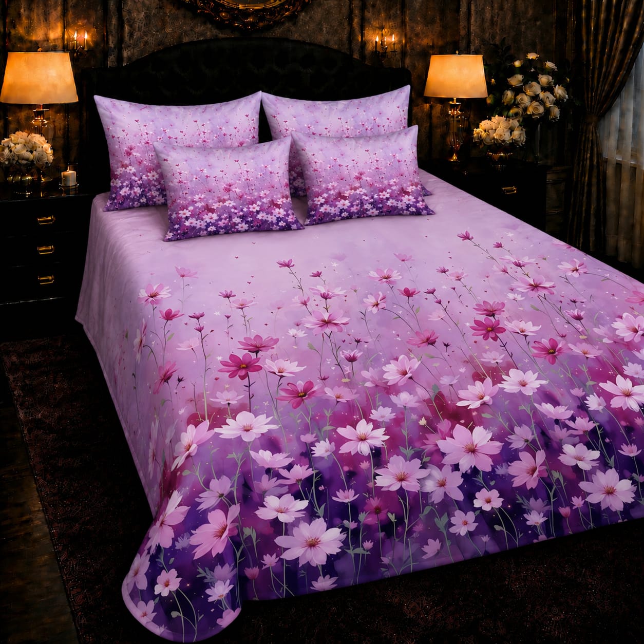 Soft & Durable 8D King Size 5 Piece Bed Sheet Set 01
