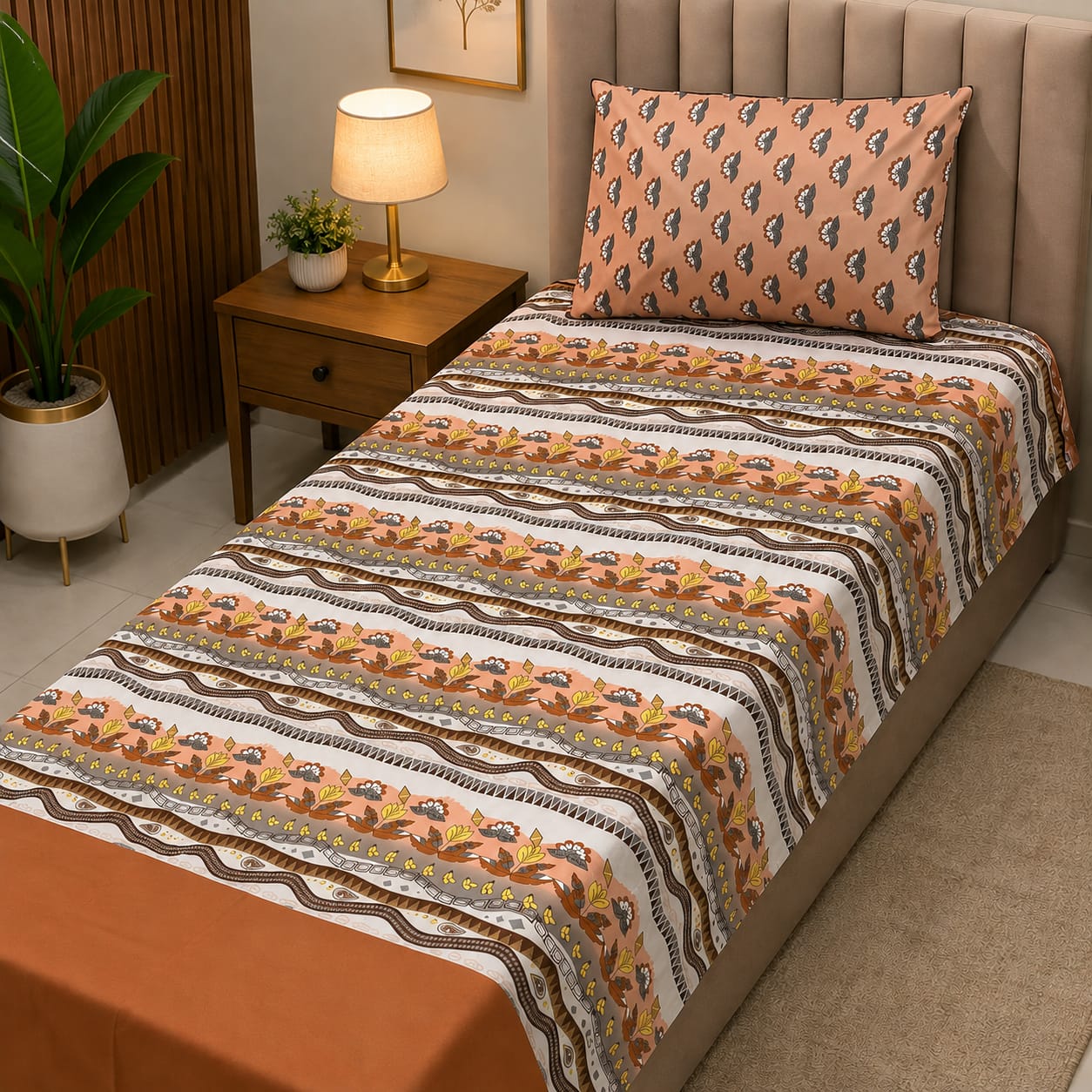 Premium 4 Pcs Single Pure Cotton Bedsheets –  Gift Pack S03