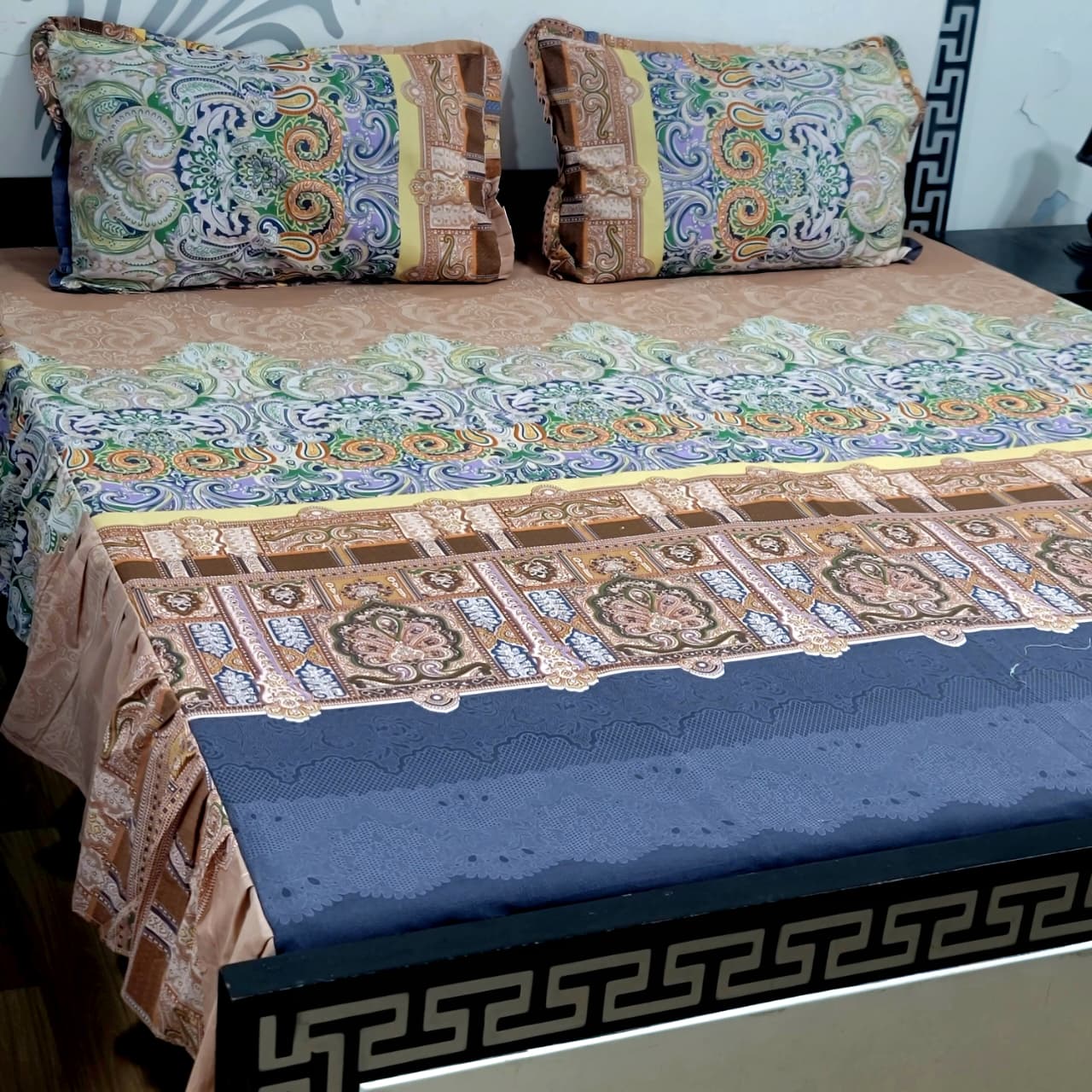 ROYAL Pure Cotton King Size FRILL BED SHEETS 01