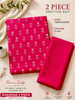 Soft & Warm Khaddar 2 Pcs Ladies Suit – Embroidered Shirt & Plain Trouser S03