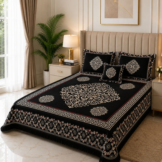 Appish Bridal Velvet Bed Sheet Set - 4pcs - ABB011