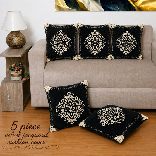 VELVET JACQUARD CUSHION COVERS 5pcs Set 01