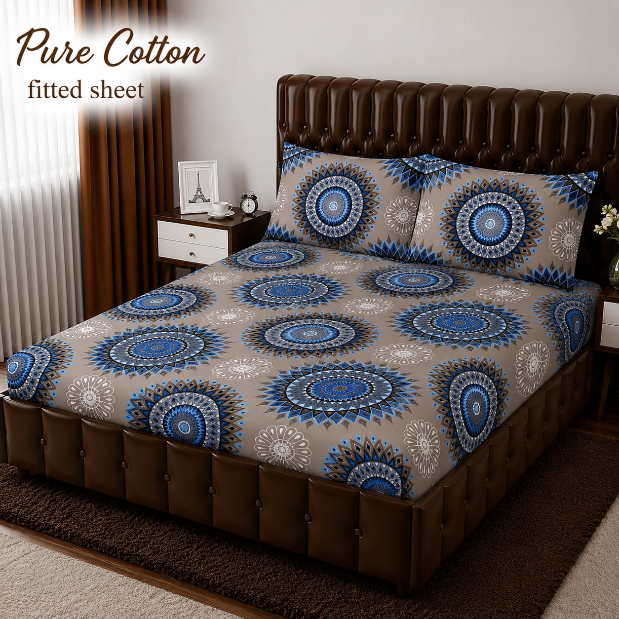3 Pcs Pure Cotton Fitted Bedsheets 02