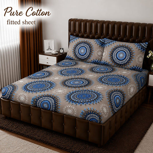 3 Pcs Pure Cotton Fitted Bedsheets 02