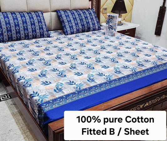 Elegant Pure Cotton Fitted Sheets 3 Pcs Set 037